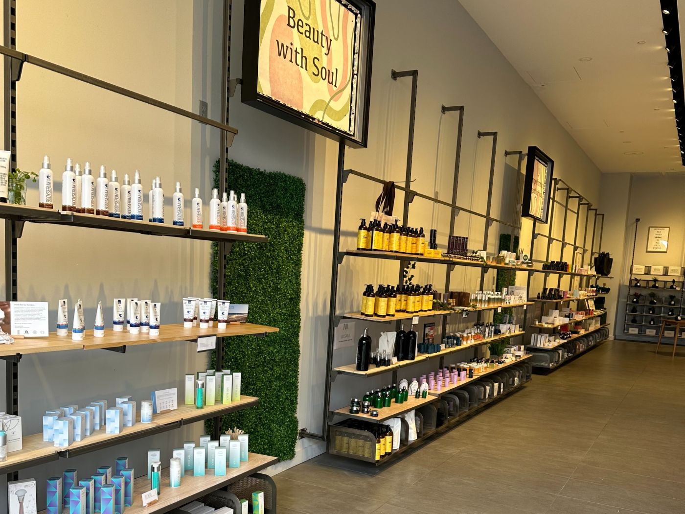 Conscious Beauty Products On Display Shelves