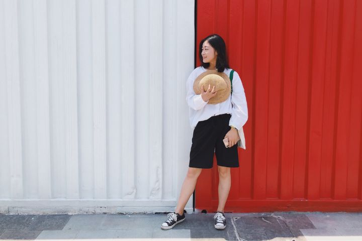 Well dressed woman exploring China